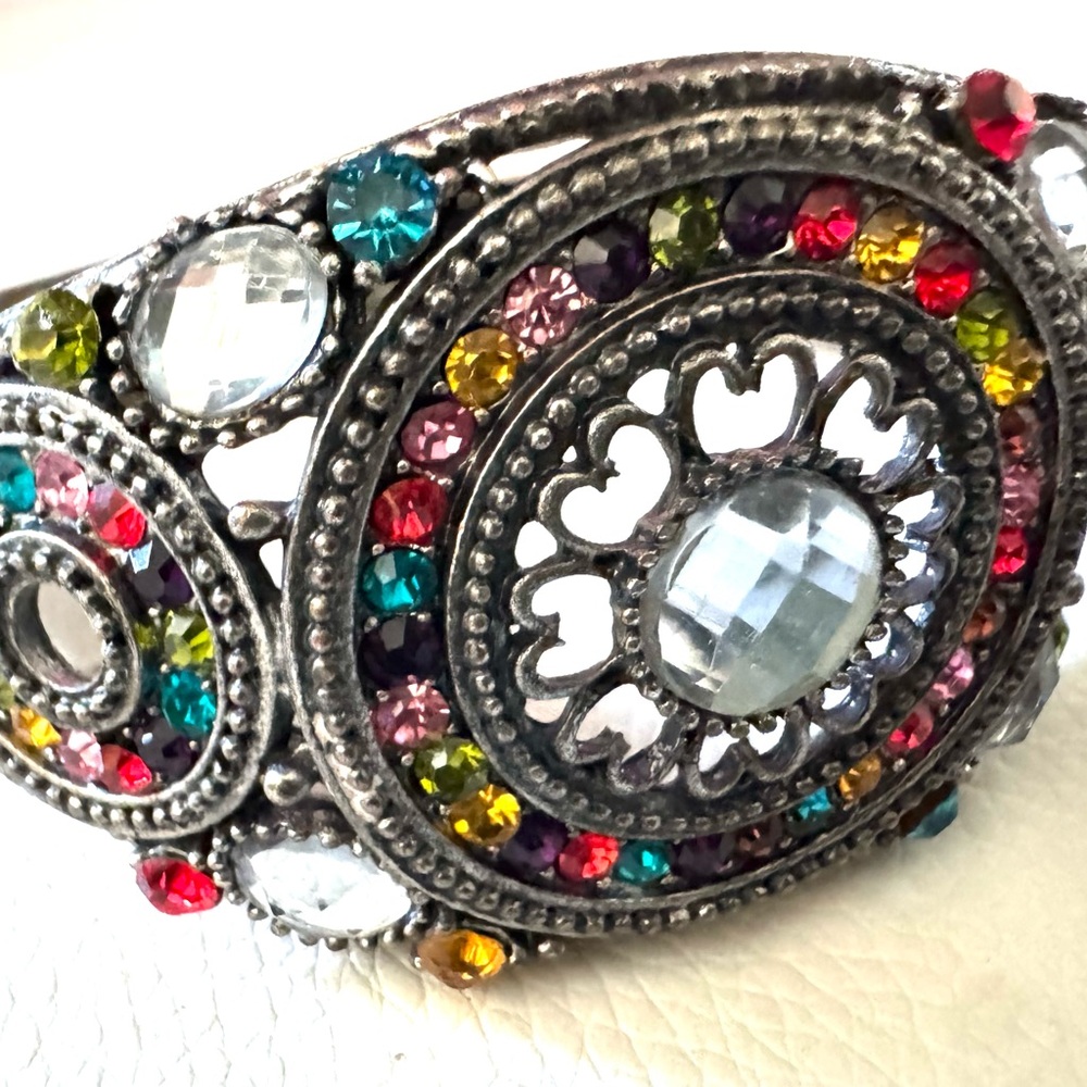 Multicolor Crystal Statement Bracelet - Women Accessories